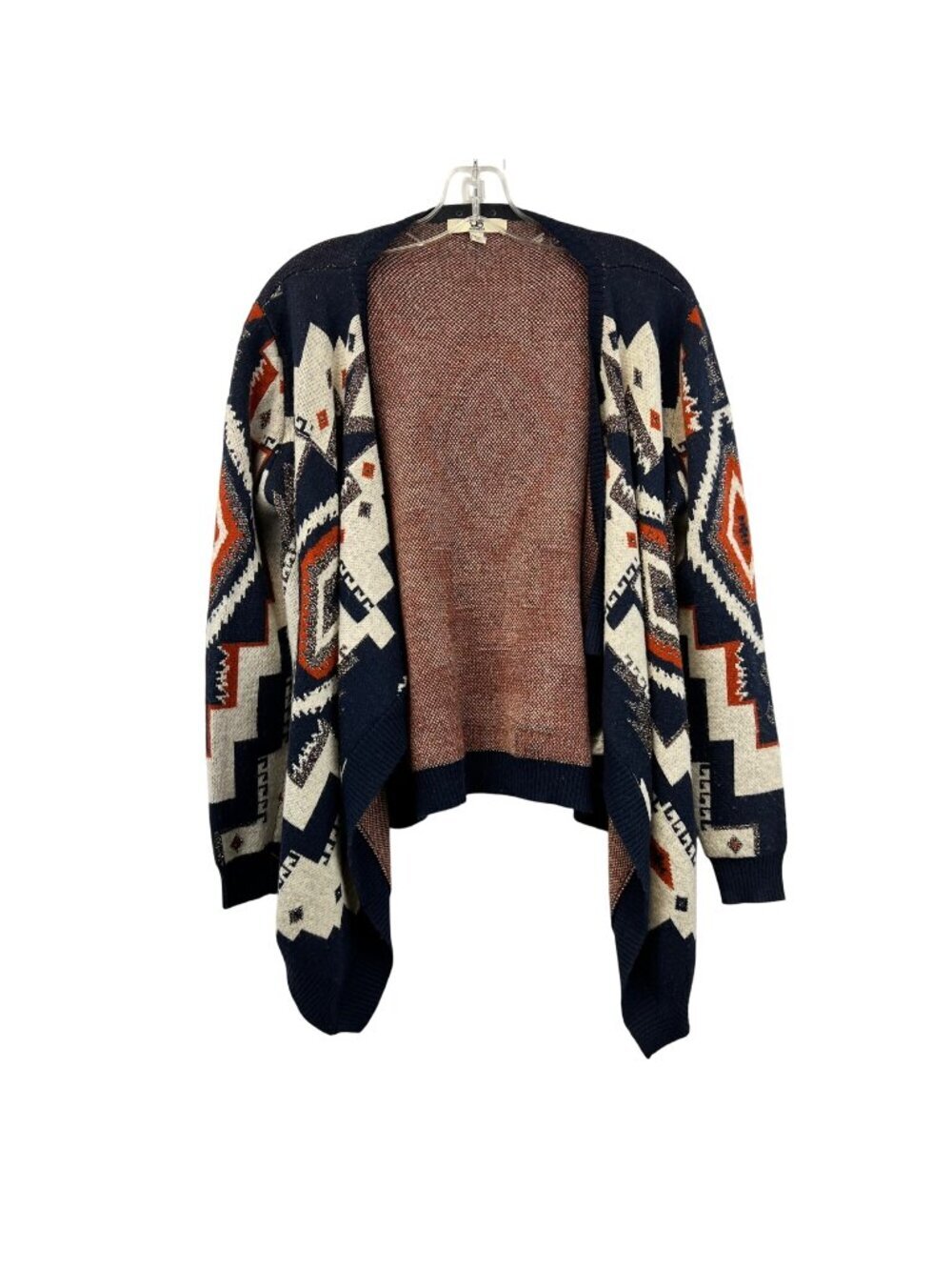 Ya Los Angeles Womens Southwestern Print Cardigan Open Front Metallic One Size